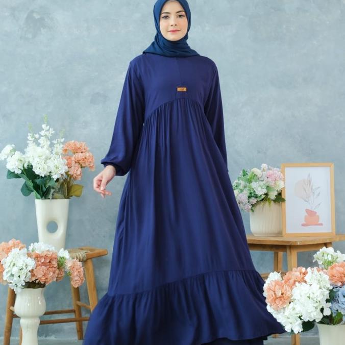 GAMIS KATUN RAYON POLOS JUMBO LD 120CM/BUSUI WUDHU FRIENDLY/ADEM SYARI