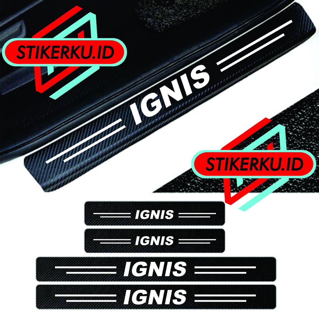 5pcs stiker carbon 3D stiker pengaman pintu mobil suzuki ignis stiker anti gores mobil ignis stiker 
