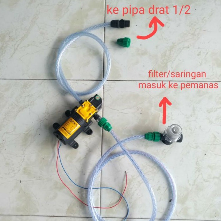 [❣/❣R12L> Sambungan water heater shower pompa air DC drat 18mm ke pipa drat 1/2 konektor pemanas air