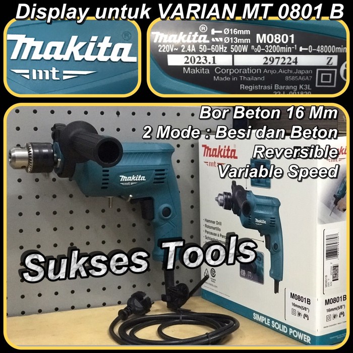 Mesin Bor Beton Maktec by Makita 16 mm Impact Drill MT 80 B MT80 B