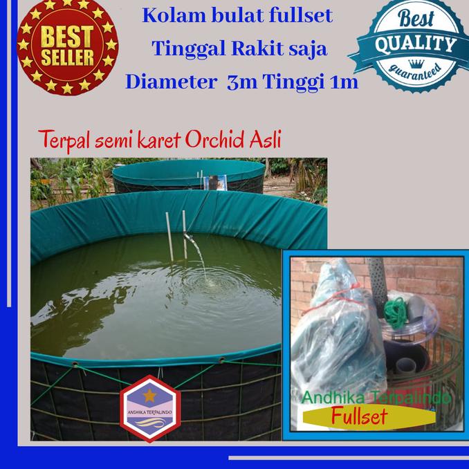 Ready stock] kolam lele fullset Diameter 3m Tinggi 1m/kolam bulat terpal fullset
