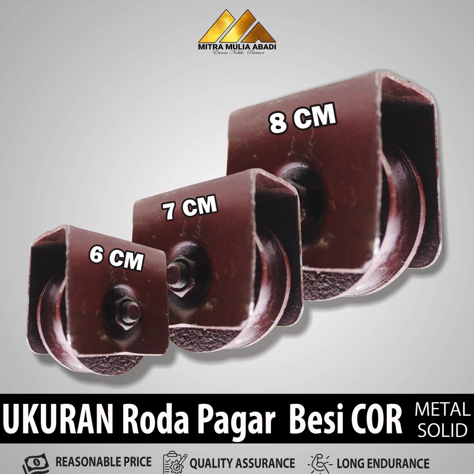 QY95D890 RODA PAGAR BESI AS SUPER REL BULAT / RODA PAGAR BESI GERBANG/ PINTU BESI/ PINTU LIPAT Harga