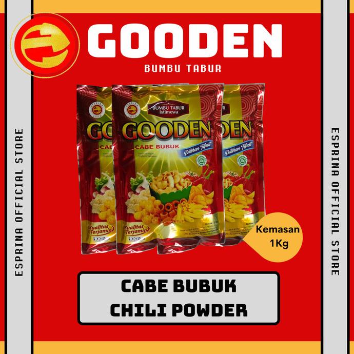 

Bumbu Tabur - GOODEN - CABE BUBUK - CHILI POWDER - kemasan 1Kg
