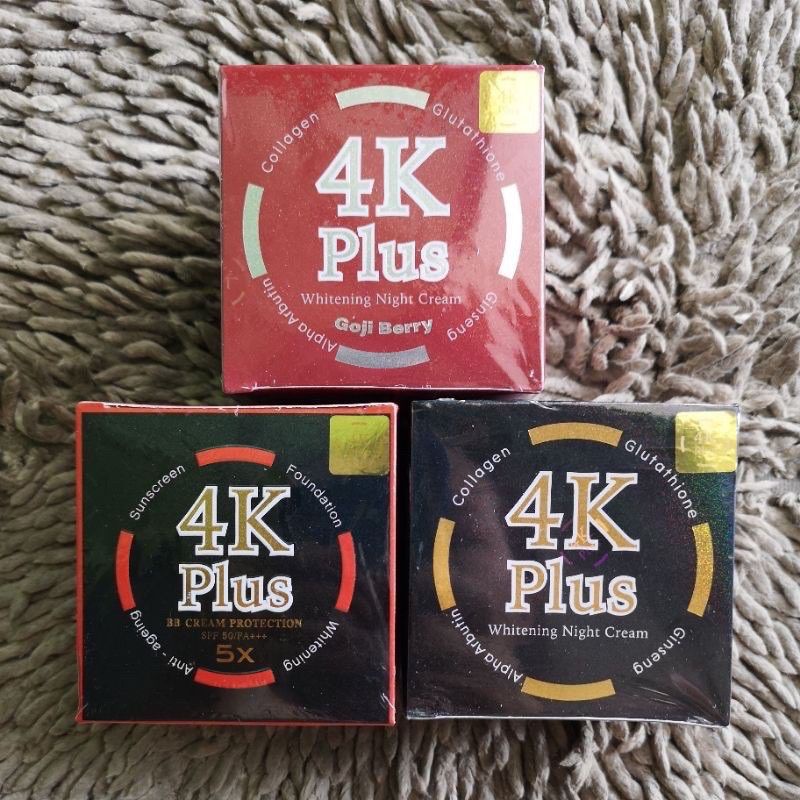 4K plus whitening night cream, goji berry, BB cream 100% original