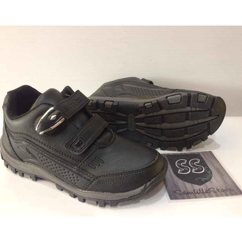 [✓/♫U0O> Sepatu Sekolah Anak Awet Magnet Rico, Hiero, Morgan Pro, Morgan Bold Ando Full Hitam Putihl