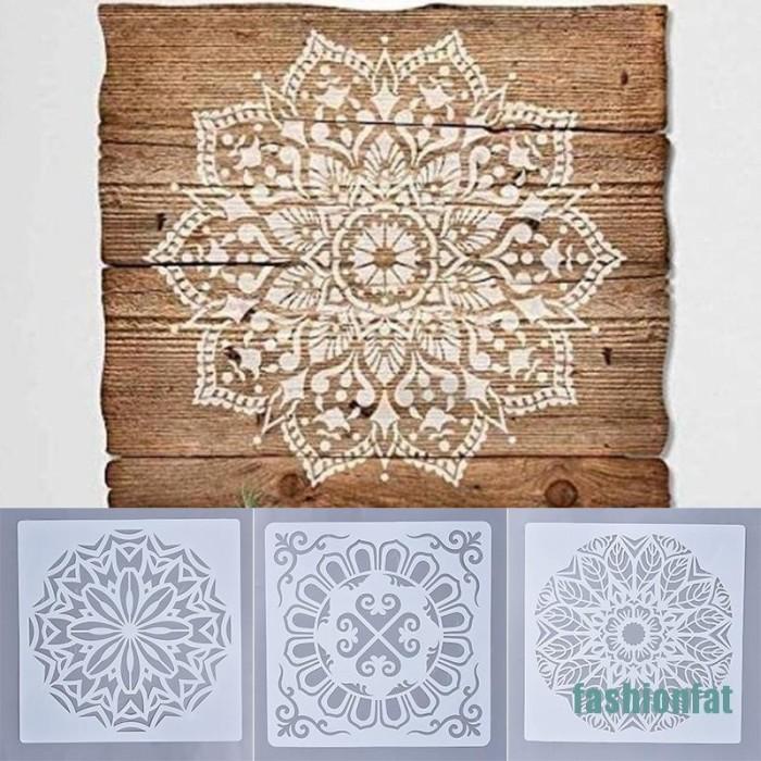 

(FASHIONFAT) 30X30CM STENSIL MANDALA DIY UNTUK DINDING / LANTAI