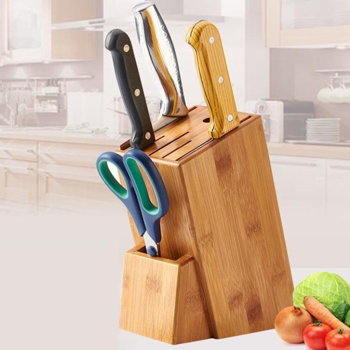 Tempat Pisau Dapur/Rak Pisau Kayu Mahoni/Rak Pisau Dapur Ready