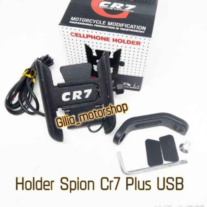 HOLDER HP CR7 MOTOR JEPIT SPION PLUS CHARGER USB DUDUKAN HANDPHONE DI