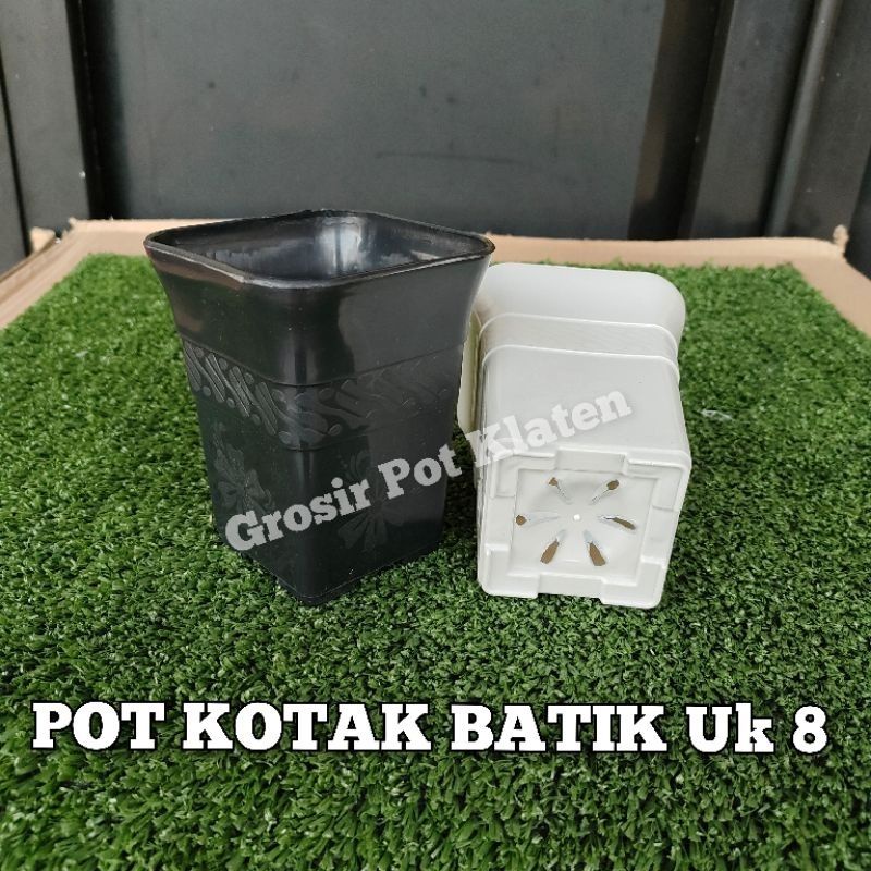 (1pcs) POT KOTAK BATIK 8 pot sekulen kotak tinggi