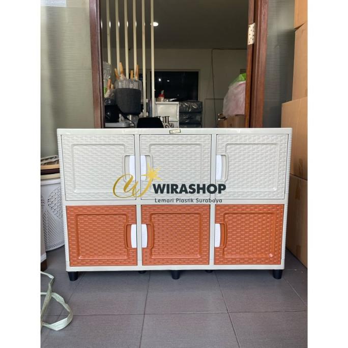:::::::] lemari plastik triple swing akako lemari plastik swing 3 pintu susun 2