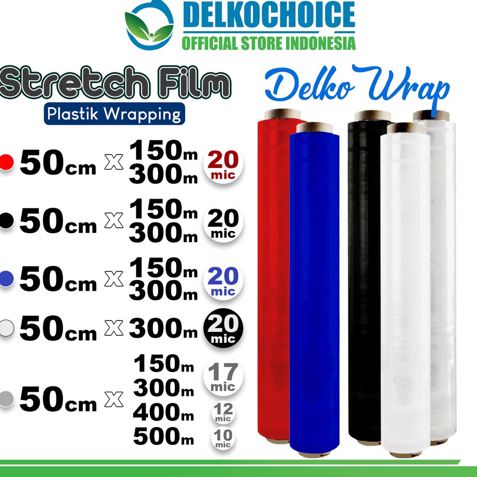 

➤Laris➻ Plastik Wraping 50cm Stretch Film DELKOWRAP Pembungkus Wrapping SATUAN H95 ✸