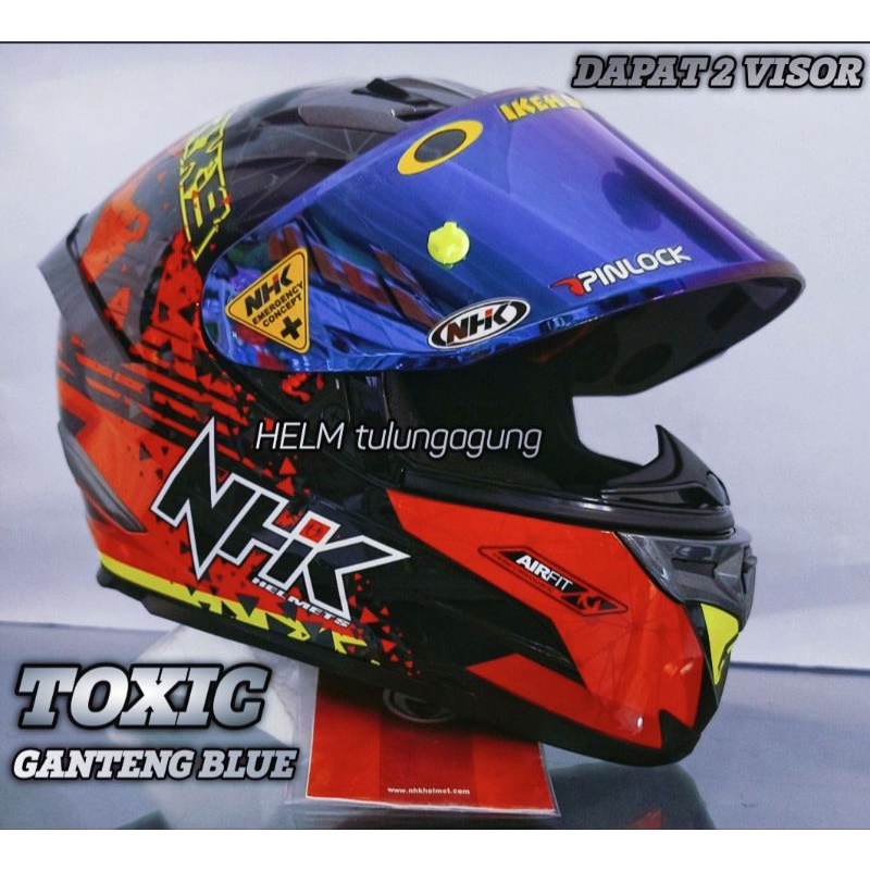 NHK RX9 PAKET GANTENG SERIES RAVEN BLACK YELLOW RED FLAT VISOR IRIDIUM, SPESIAL EDITION SERIES TOXIC
