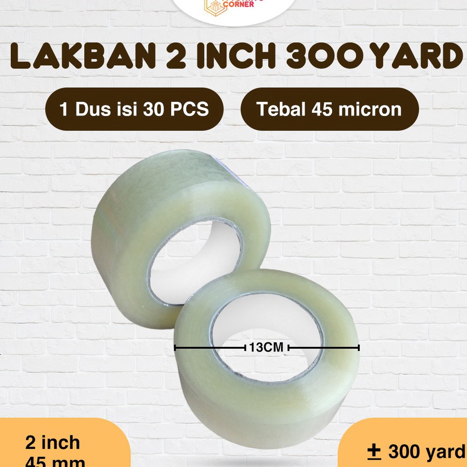 

≛Laris✽ Lakban Solatip Isolasi OPP Bening 2 Inch 45mm x 300 Yard 45mic MURAH T85 ➥