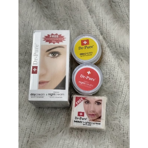 Paket dr pure krim malam siang sabun whitening wajah