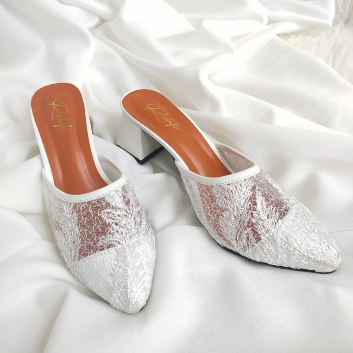 TERLARIS sendal wanita brukat pesta / sendal wedding wanita hak tahu 5 cm