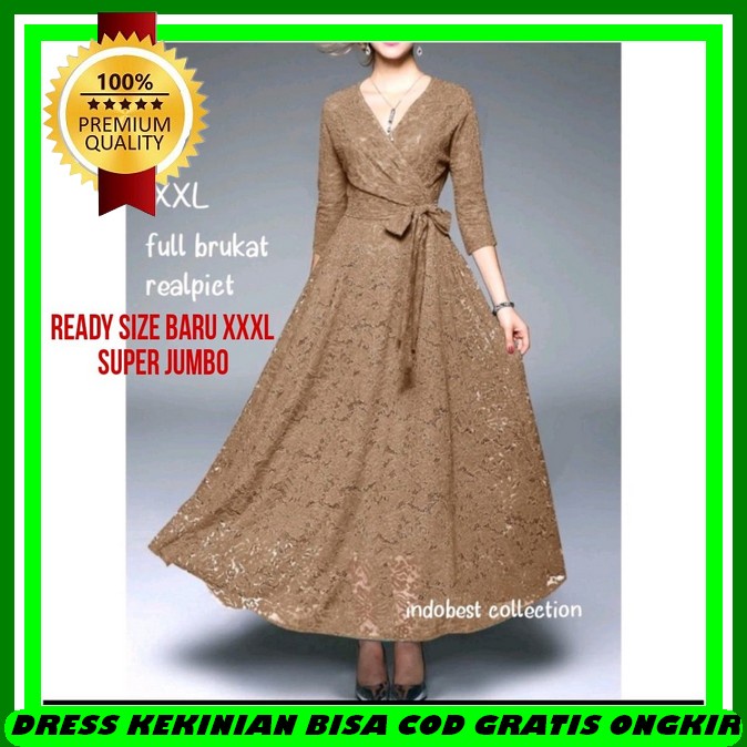 Atasan Wanita Kekinian Lengan Panjang Remaja Brukat Dress Pesta Wanita Elegan Party Dres Hijab Kekin