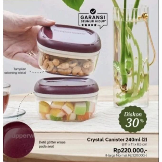 Tupperware Crystal Canister Toples Cristal 2Pcs Harlannewstore