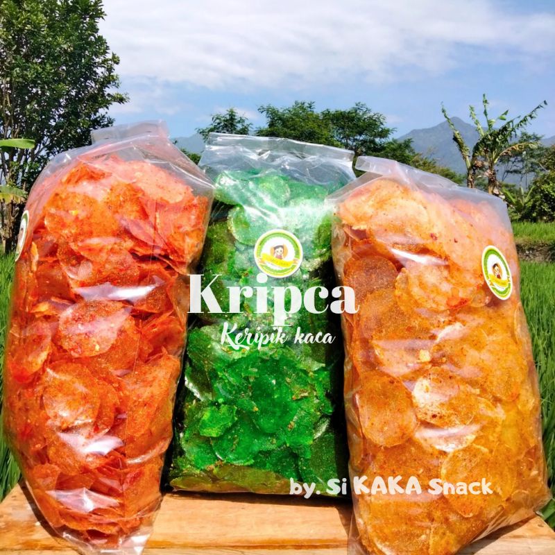 

[ 1 kg ] KRIPCA KRIPIK KACA - CEMILAN SETIPIS KACA - KRIPCA PEDAS - SI KAKA SNACK