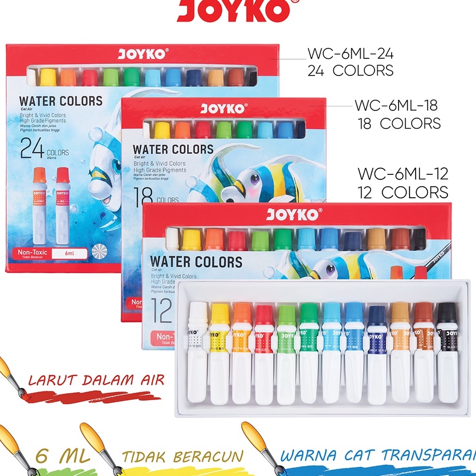 

➯Terlaris✽ Cat Air Water Color Joyko WAC-6ML V99 ⋆