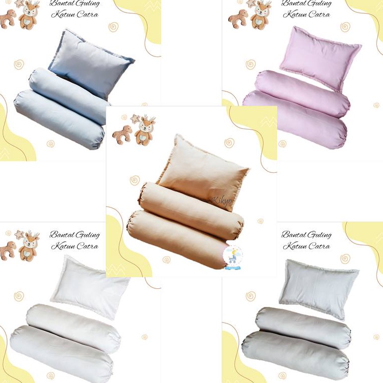 Sarung bantal guling bayi polos katun lokal / set bantal guling  / bantal bayi / guling bayi 65