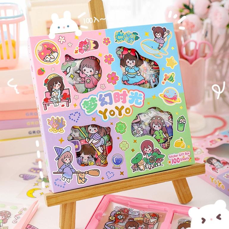 

Terbaik Sticker Waterproof Sticker Momo Rainbow Dapat Box Isi 100 Lembar