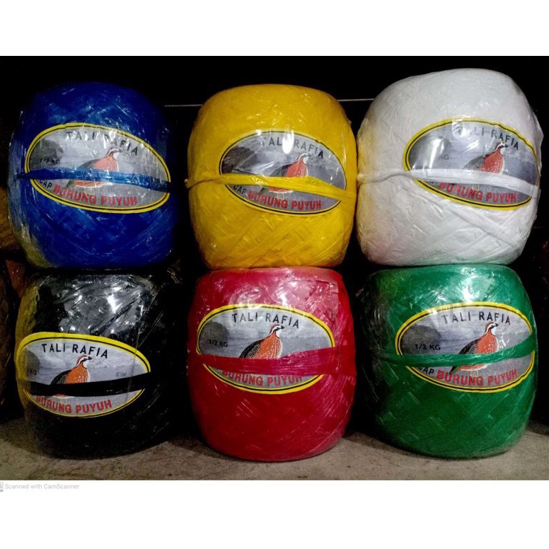 

Kemasan Baru.. Tali rafia 500 gram cap puyuh warna warni/Rafia 500 gram MCL