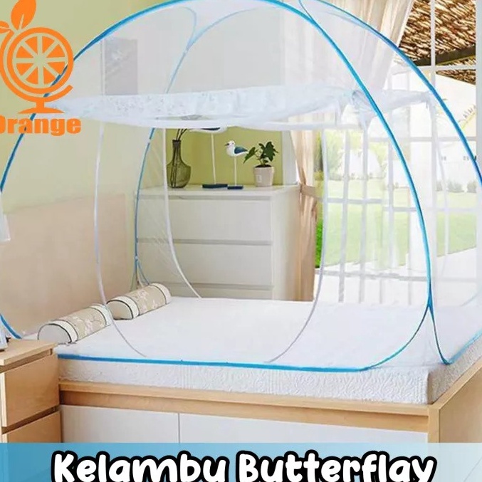 GZPK4964  MILIKI SEGERA Gratis Tas Kelambu Tenda Anti Nyamuk Serangga Kelambu Butterfly Dua Pintu Ke
