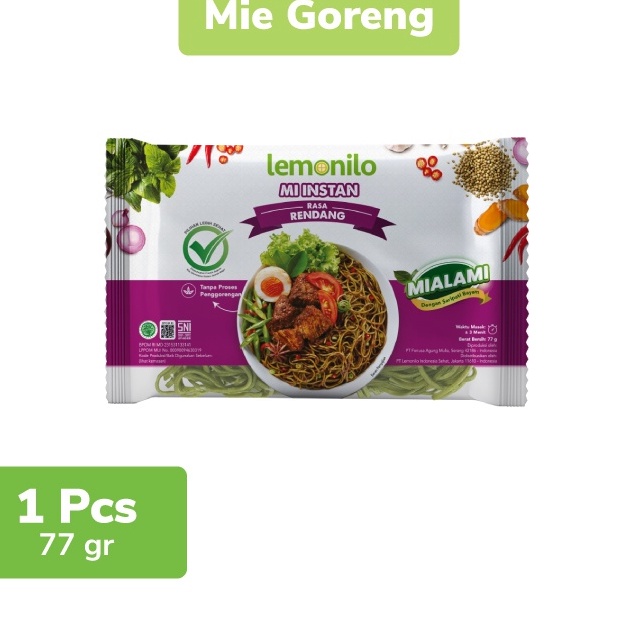 

Ready Lemonilo Mie Instan Goreng Rasa Rendang 77g