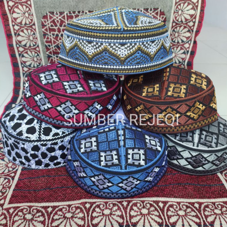 ✾Terbatas✽ Peci songkok kopiah pakistan original full bordir peci pakistan putih peci pakistan anak 