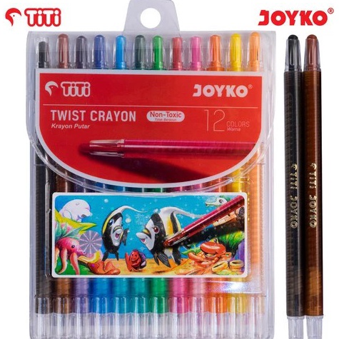 

[CODE BARANG 410ESR] Twist Crayon Krayon Putar Joyko TiTi TWCR-12S 12 Warna Colors 190