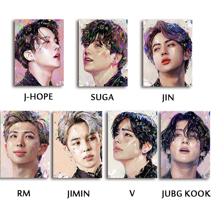 

❂Model Baru✡➶ [Little Star] 40 * 50cm Paint By Number BTS DIY Paint By Number Kit No Frame R72 ➥