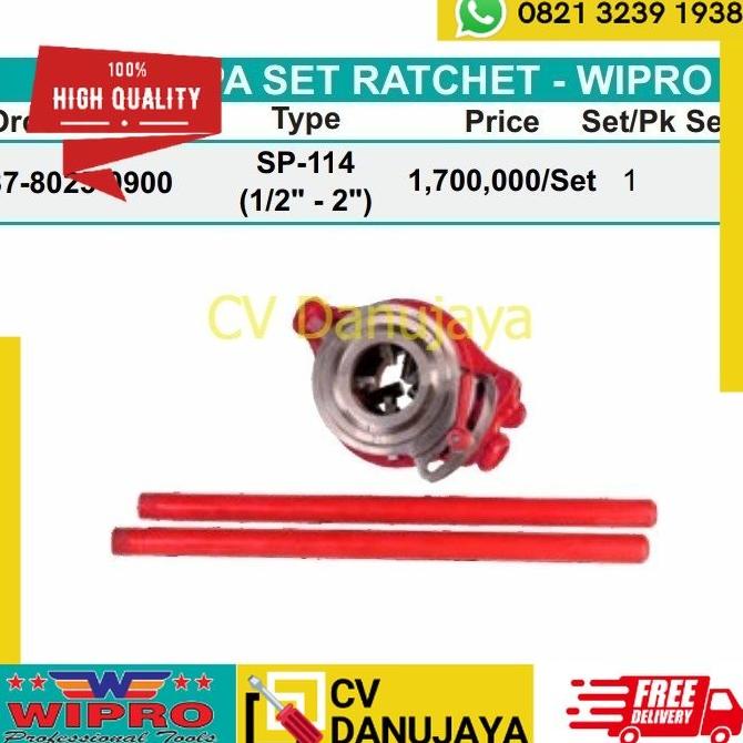monggo] Alat Snai Senai Pipa Besi Ratchet Wipro 1/2 - 2 Inch Snei Pipa Manual