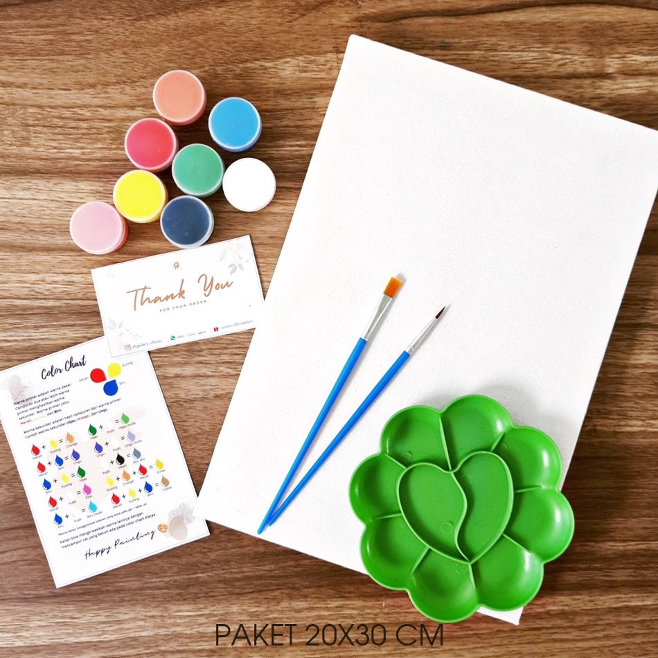 

New Product Paket Alat Lukis Lengkap 1 Set Peralatan Melukis Kuas Cat Air Minyak Warna Watercolor Palet Kuas Painting Brush Kanvas Canvas 20 x 20 cm Paint Art Acrylic Akrilik 4 in 1 76