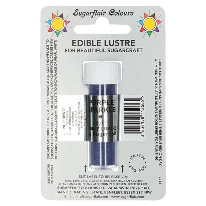 

`````````] Sugarflair Edible Lustre Dust - Purple Sparkle