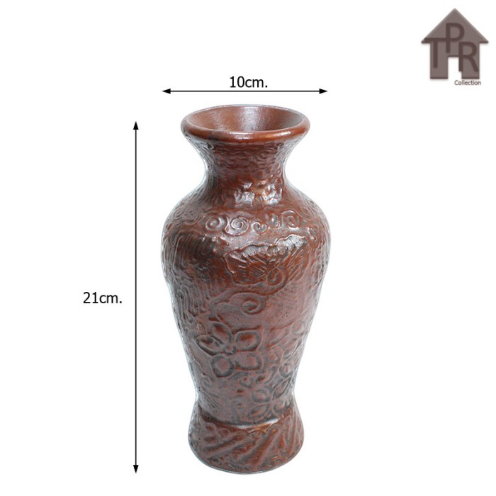 [Vas] Gerabah - Vas Bunga / Vas Tanah Liat / Guci Mini Batik Sexy - T21 [Simple]