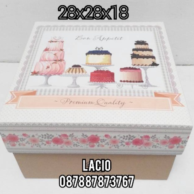 

[PROMO U8VH] Dus kue 28 x 28 x 18 cm Box Cake Bon Appetit Kotak Packaging II9
