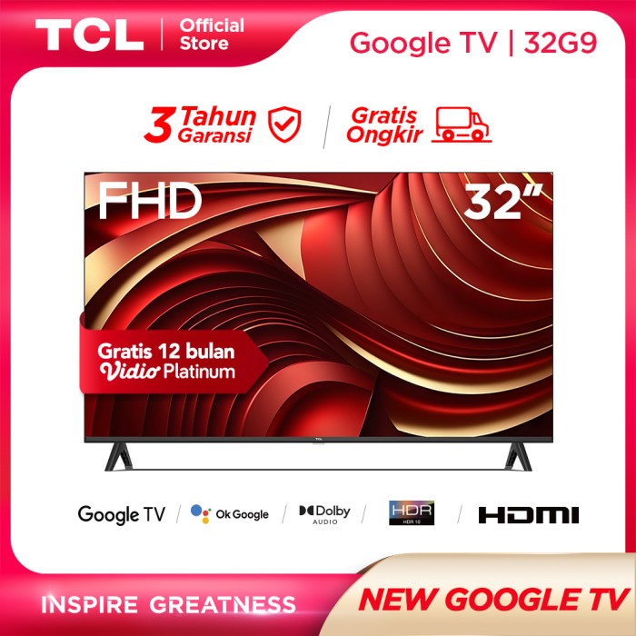 Tcl 32 Inch Google Tv - 32G9 - Fhd - Google Audio - Wifi - 32G9