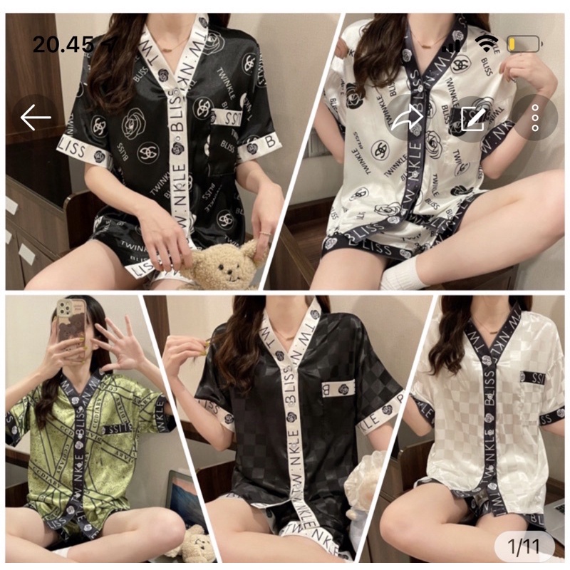 Baju Tidur Wanita Dewasa Setelan Sexy Terbaru Lengan Panjang Piama 2In 1 Hotpants Cewek Motif Kemeja