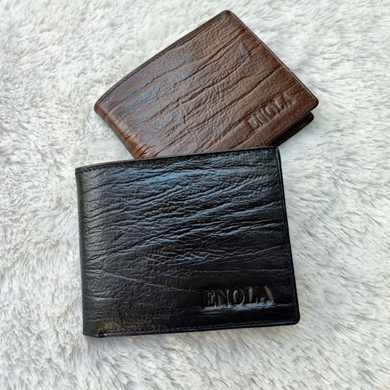 ✶Terbaru✰➷ ENOLA Dompet Pria Kulit Asli+Box Dompet Kulit Laki Lipat 3409 Original D92