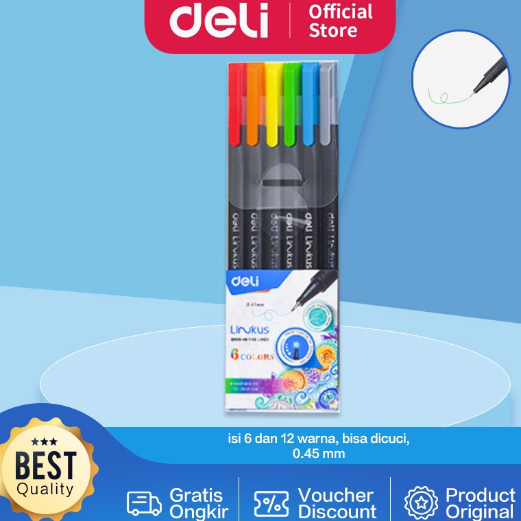 

niuz -85 Deli Pena liner Segitiga 6/12 Warna (campuran) EQ900-06 EQ900-12 292