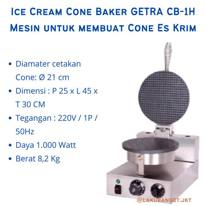 Ice Cream Cone Baker Getra Cb-1H / Mesin Untuk Membuat Cone Es Krim