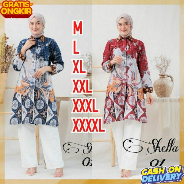 Tunik Long Tunik Bsju Atasan Tonik Barik Ibu Ibu Yunik Perempuan Kekinian Dress Long Tuni Bqtik Terb