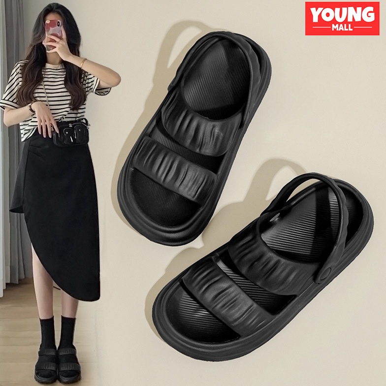 COD?? Sandal jelly wanita import korea terbaru 2023 Sendal selop wanita kekinian Sepatu Sandal tali 