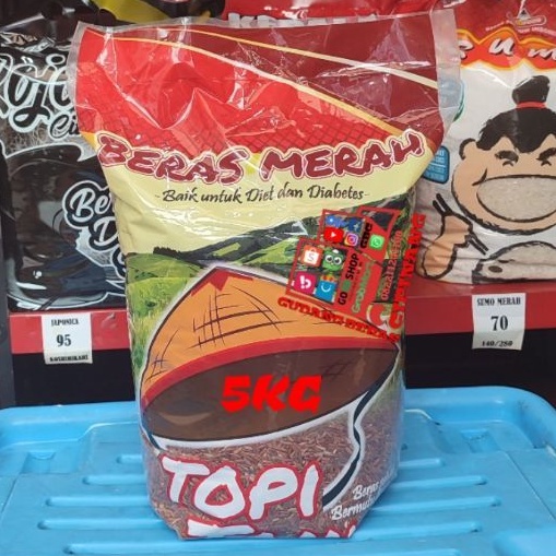 

Beras Merah Cap Topi Tani Pecah Kulit Sosoh Pulen 5Kg