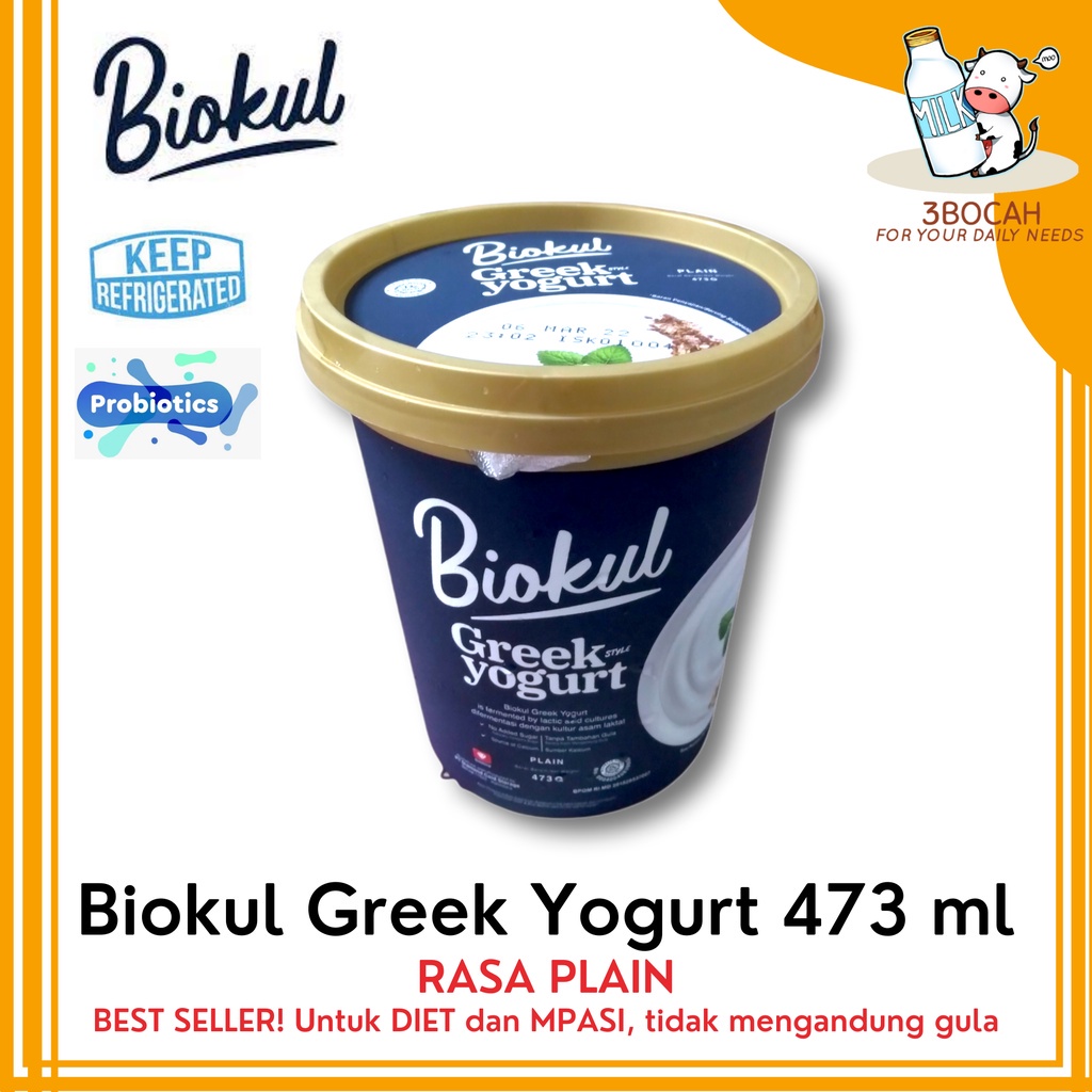 

Biokul Greek Yogurt Plain / Honey / Strawberry 473 Gram Dari Diamond Yoghurt