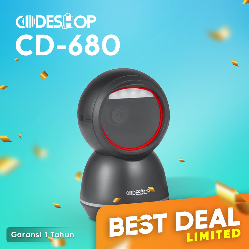 CODESHOP CD-680 CD680 BARCODE SCANNER 1D 2D QRCODE GARANSI RESMI
