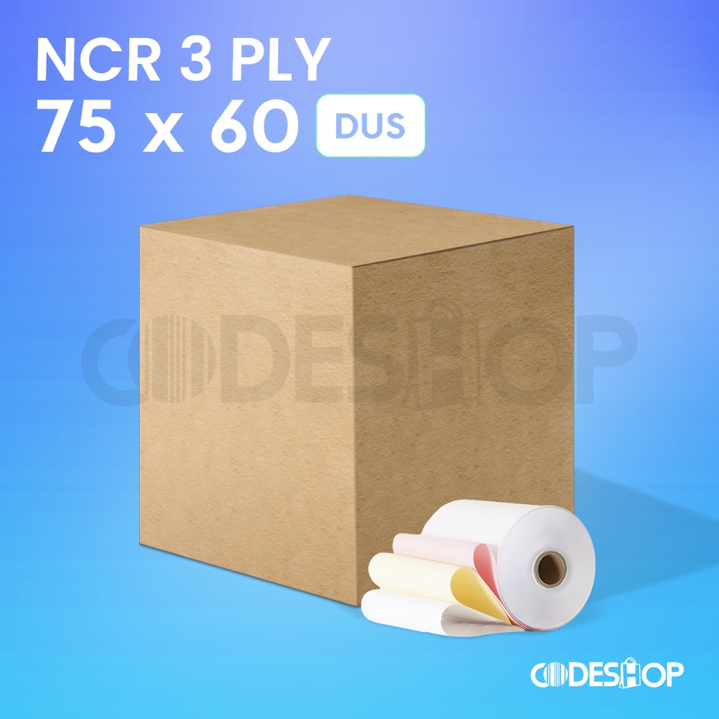 

(1 DUS) Continous Paper Kertas NCR 3 PLY 75x60 75 x 50