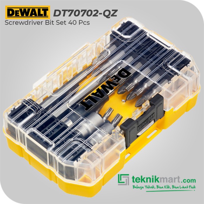 Terlaris Obengku Dewalt Screwdriver Bit Set 40 Pcs / Mata Obeng Set Dt70702