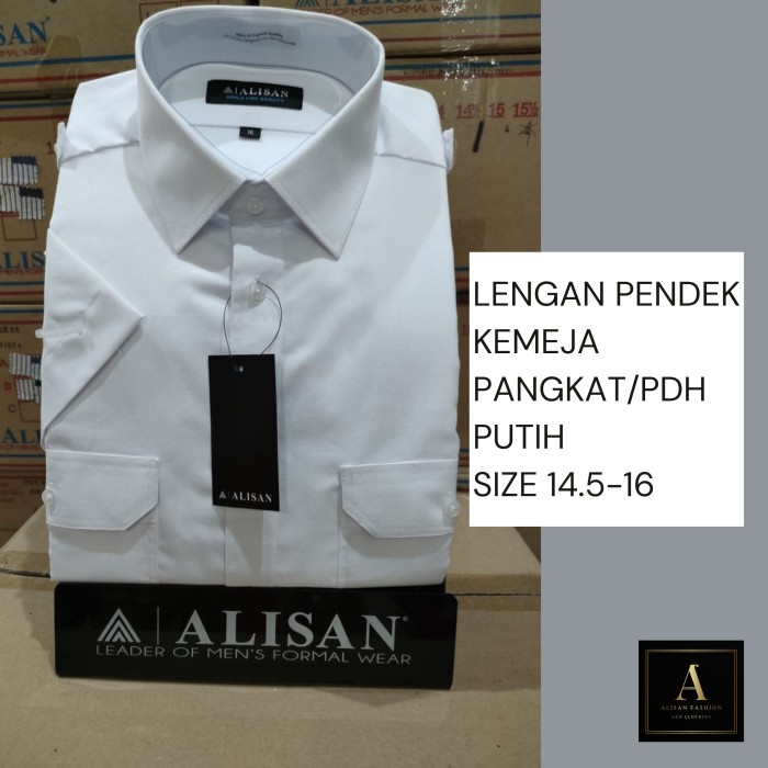 Hards Kemeja Pria Lengan Pendek Kemeja Pangkat Atau Pdh Putih