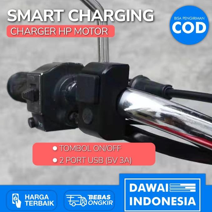 Charger HP Motor USB 2 Port 5V 3A Waterproof Casan HP Stang Anti Air